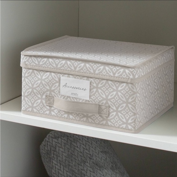 Simplify medium grey Boho print storage box - 12x11x6 new - Picture 3 of 4